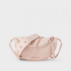 Charles Keith Ring Decoration Street Fashion Belt Bag Pink